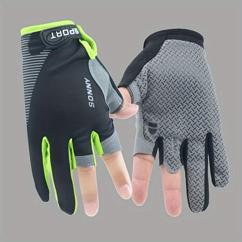 Pai Fingerless Fishing Gloves - Anti slip Breathable Cycling Adjustable Half Fin
