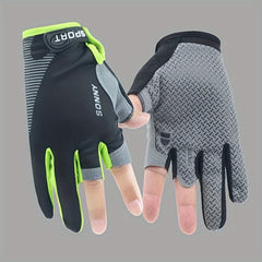 Pai Fingerless Fishing Gloves - Anti slip Breathable Cycling Adjustable Half Fin