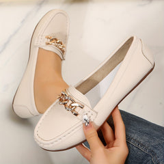 Women's Chain Loafers Rhinestone Slip-on Casual Shoes