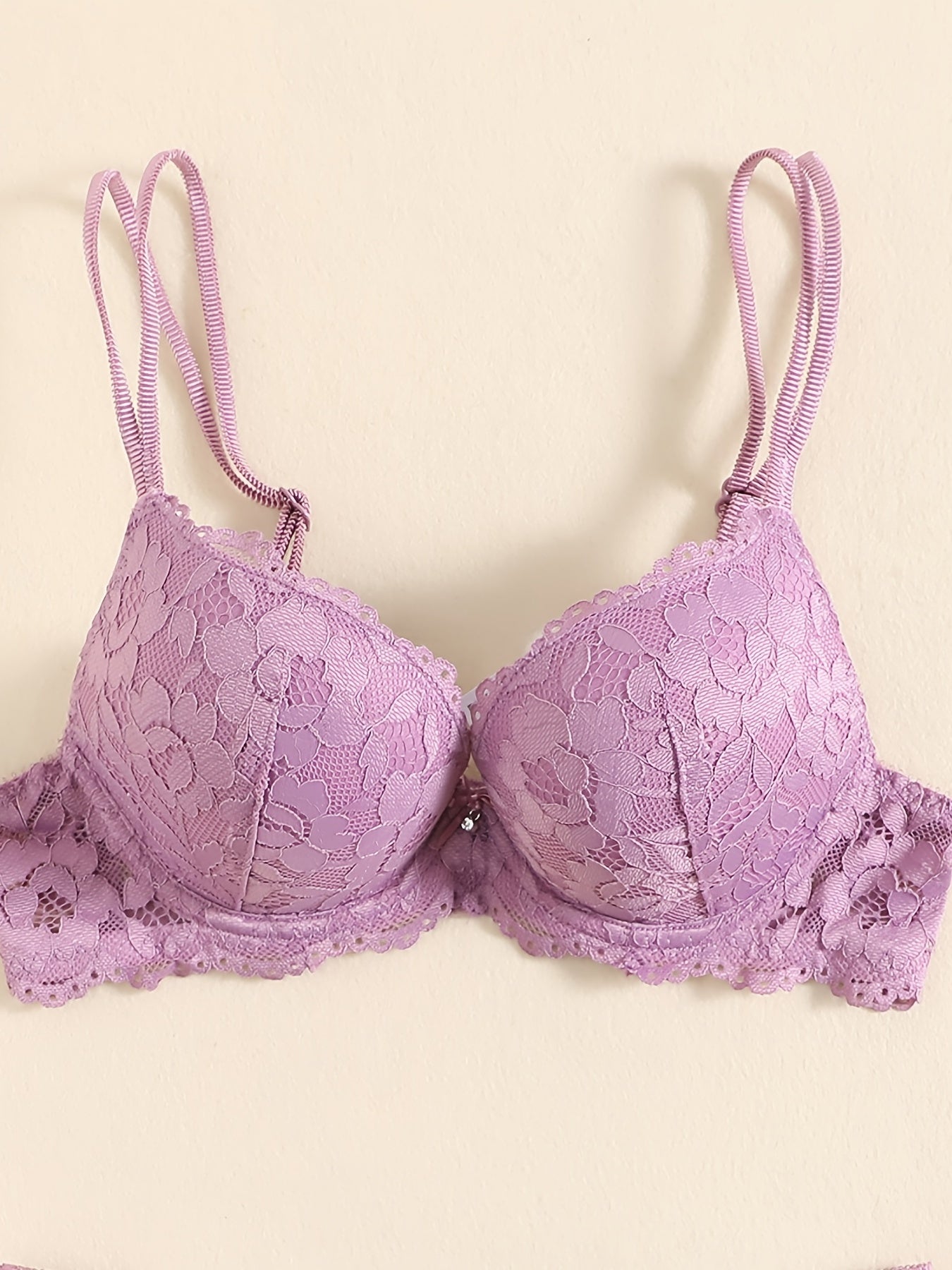 Lace Mesh Everyday Bra Double Strap Push Up Intimates