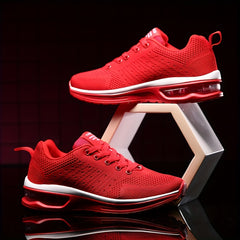 Women's Mesh Air Cushion Running Shoes Lightweight Lace Up Travel Walking Shoes