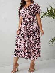 Leopard Print Cut Out Maxi Dress
