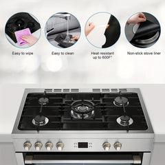 3pcs PTFE Gas Stove Mat Stove Protector Stove Cover Gas Stove Mat