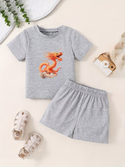 Toddler Kid 2pcs Bottoming Set Short Sleeve T shirt & Matching Shorts