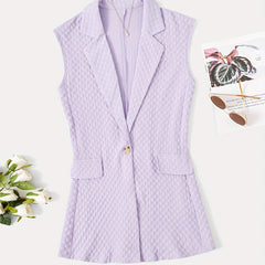Solid Sleeveless Vest Blazer Casual Lapel Outerwear