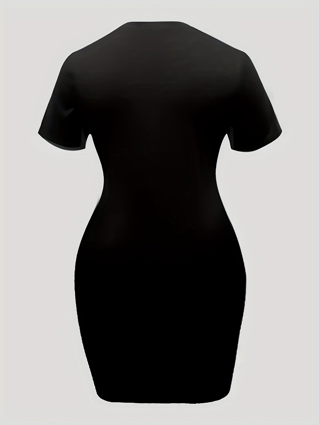 Abstract Figure Print Short Sleeve Nightdress
