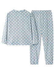 Polka Dot Fuzzy Pajama Set Women's Sleepwear