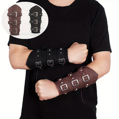 Renaissance Style Leather Arm Bracers Medieval Knight Archery Guards