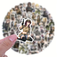 Female Soldier Stickers for Laptop Phone Luggage