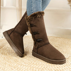 Women's Horn Buckle Snow Boots Soft Comfortable Top Snow