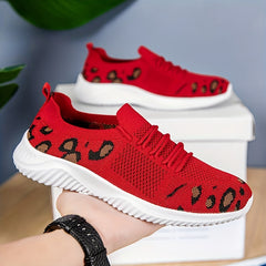 Men's Leopard Pattern Comfy Casual Shoes Non Slip Sneakers For Traveling Jogging