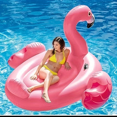 Flamingo Swim Ring with Handles Durable PVC Lightweight for Beach & Pool Parties