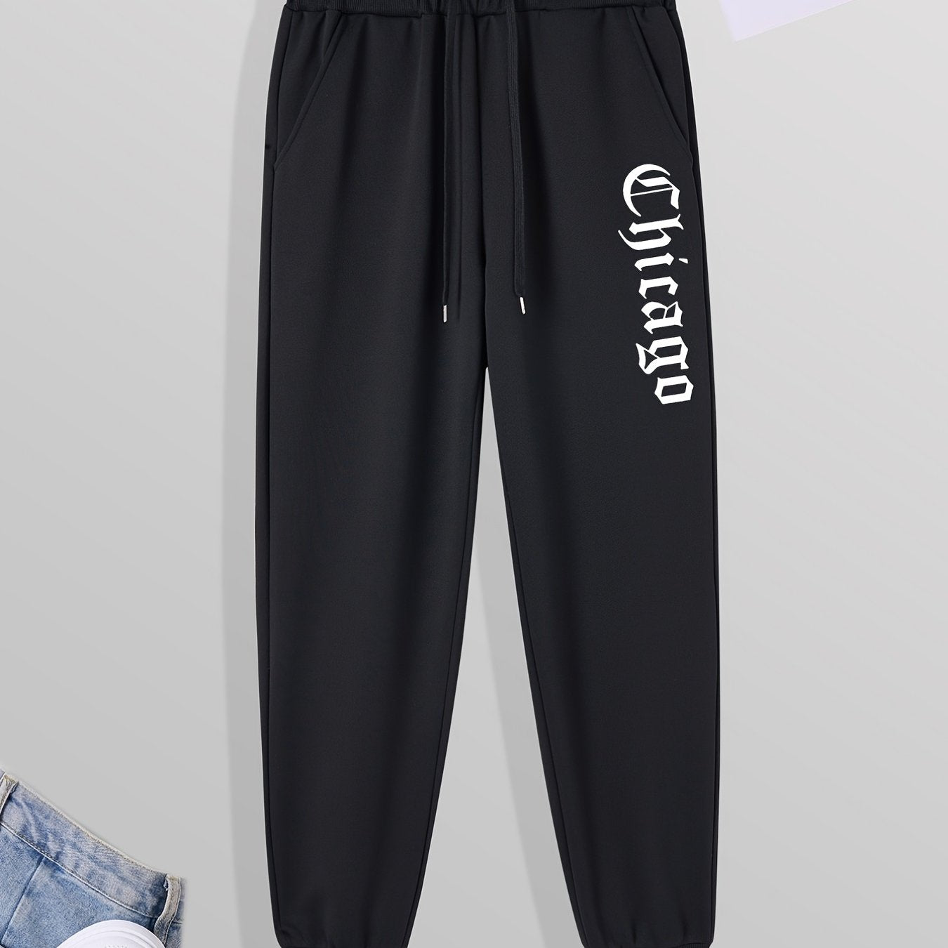 Men's Graphic Print Casual Sweatpants Drawstring Pocket