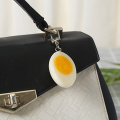 PVC Boiled Egg Keychain Bag Backpack Pendant Car Keychain