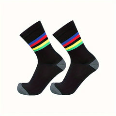 Striped Cycling Socks Men Women Outdoor Sports Running Socks