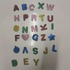 Colorful Glitter A Letter Stickers Foam Self-adhesive Patches English Stickers