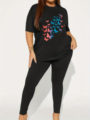 Butterfly Print Tee & Leggings Set