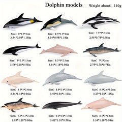 12pcs Ocean Animals Dolphin Fish Sea Marine Models Action Figures Toys