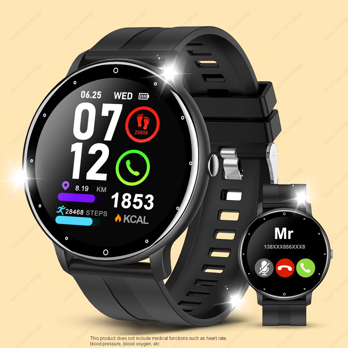 Full Screen Touch Smartwatch with Wireless Calling - 100 Sports Modes