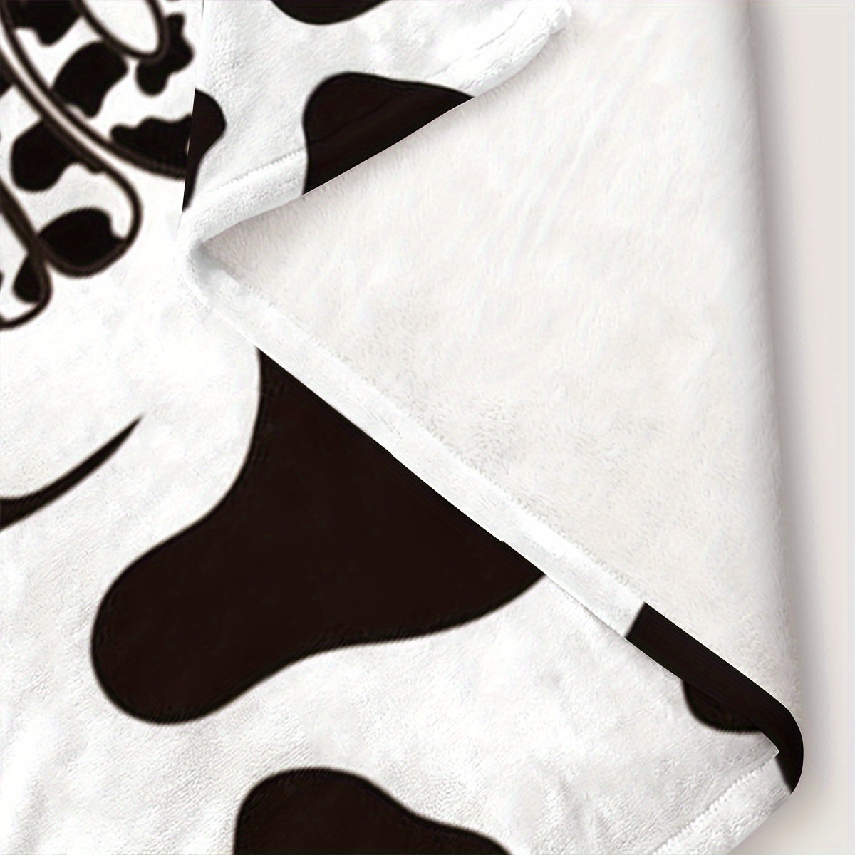 1pc Cow Printed Warm Blanket for Home & Outdoor Use