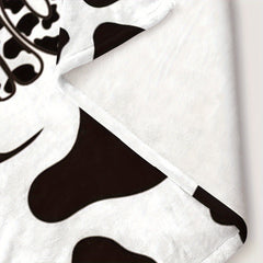 1pc Cow Printed Warm Blanket for Home & Outdoor Use