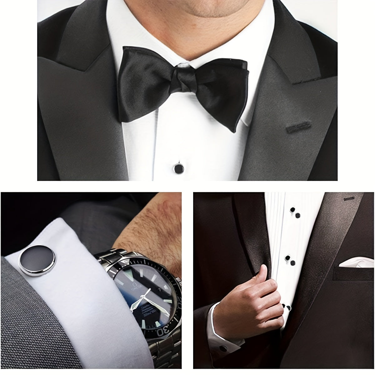 8pcs Cufflinks & Studs Set For Tuxedo Shirts Business Wedding