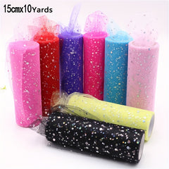 Laser Sequins Tulle Roll DIY Skirt Wedding Gift Wrap Sewing Craft Bow Bridal