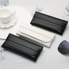 Soft PU Leather Glasses Bag Portable Container Minimalist Flap Case