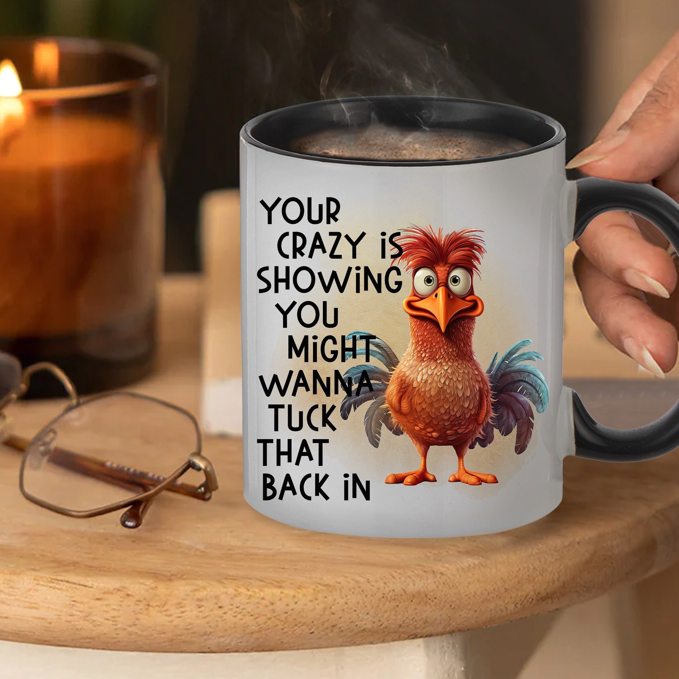 11 1oz 330ml Chicken Pattern Ceramic Cup Creative Cartoon Coffee Cup