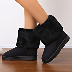 Women's Fleece Lined Winter Snow Boots Anti Slip Mid Calf Boots