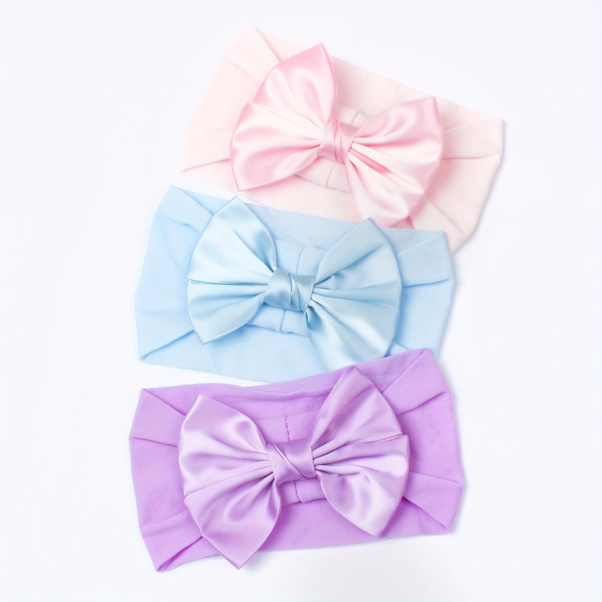 Soft Nylon Ribbon Bow Headband for Baby Girls