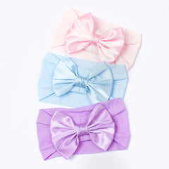 Soft Nylon Ribbon Bow Headband for Baby Girls