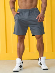 Men's Quick Dry Pleated Shorts with Zipper Pockets