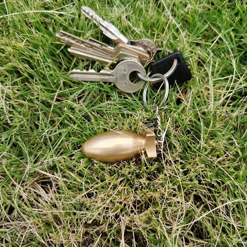 Creative Bomb Shaped Medicine Bottle Keychain Waterproof Sealed Jar Pendant