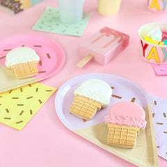 10pcs Ice Cream Party Plates 25 Disposable Paper Plates Sundae Party Supplies