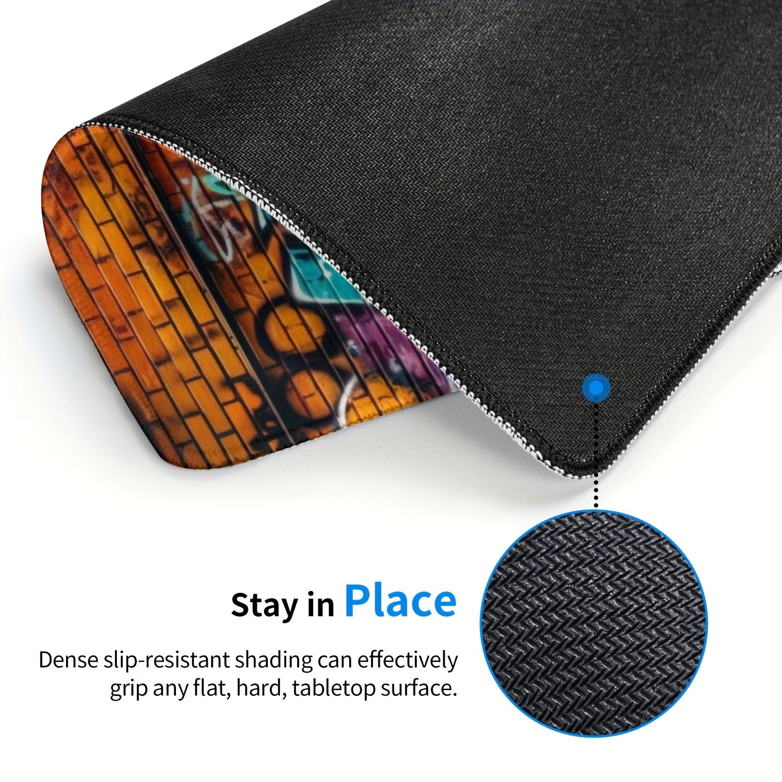 Graffiti Style Square Mouse Pad 20x24cm for Home Office Use
