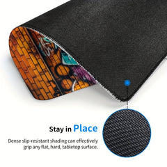 Graffiti Style Square Mouse Pad 20x24cm for Home Office Use