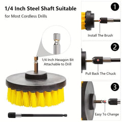 22pcs Drill Brush Attachment Set for Grouted Floor Cleaning