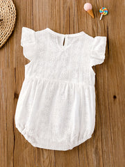 Baby Girl Cotton Romper Floral Embroidered Jumpsuit