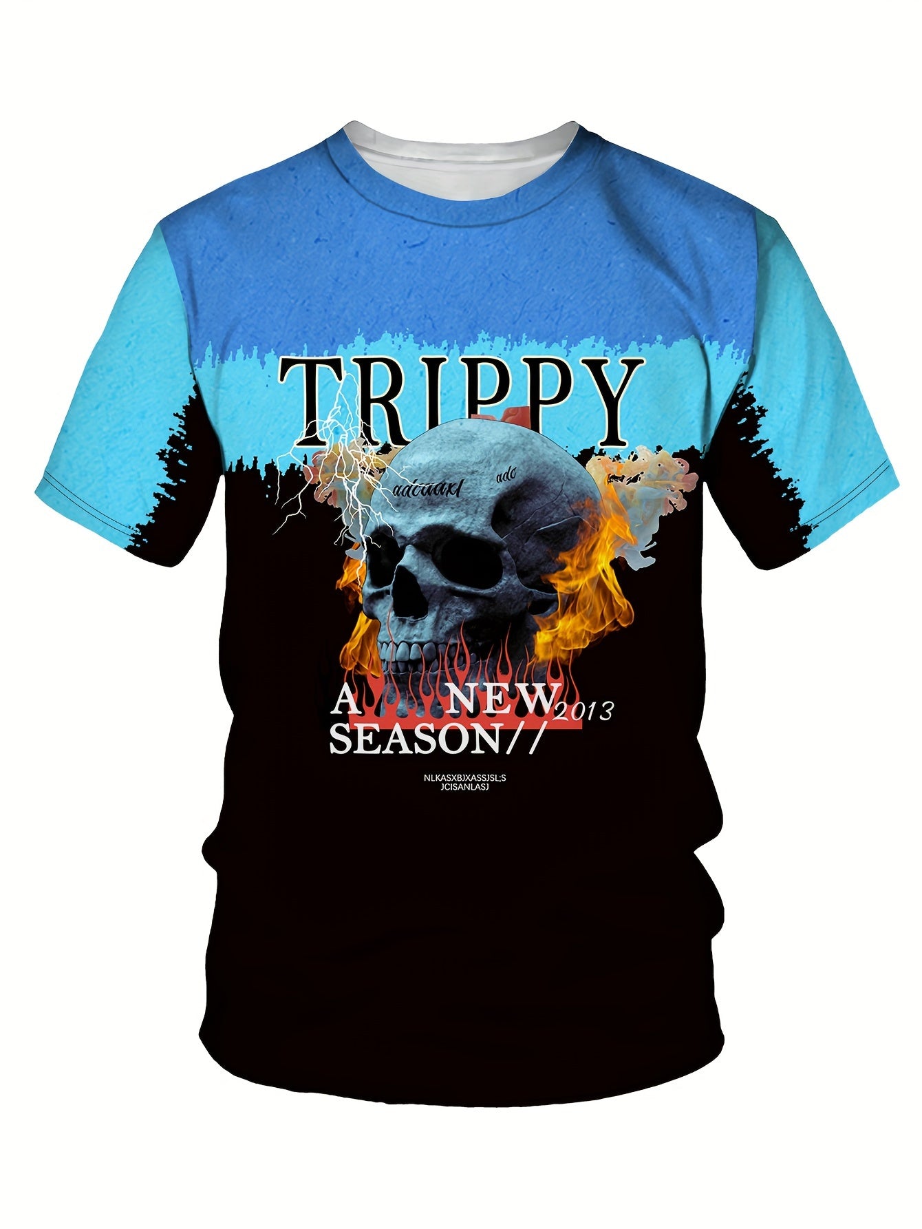 Men's Skull Pattern Sports T shirt Round Neck Tee Shirt For Summer