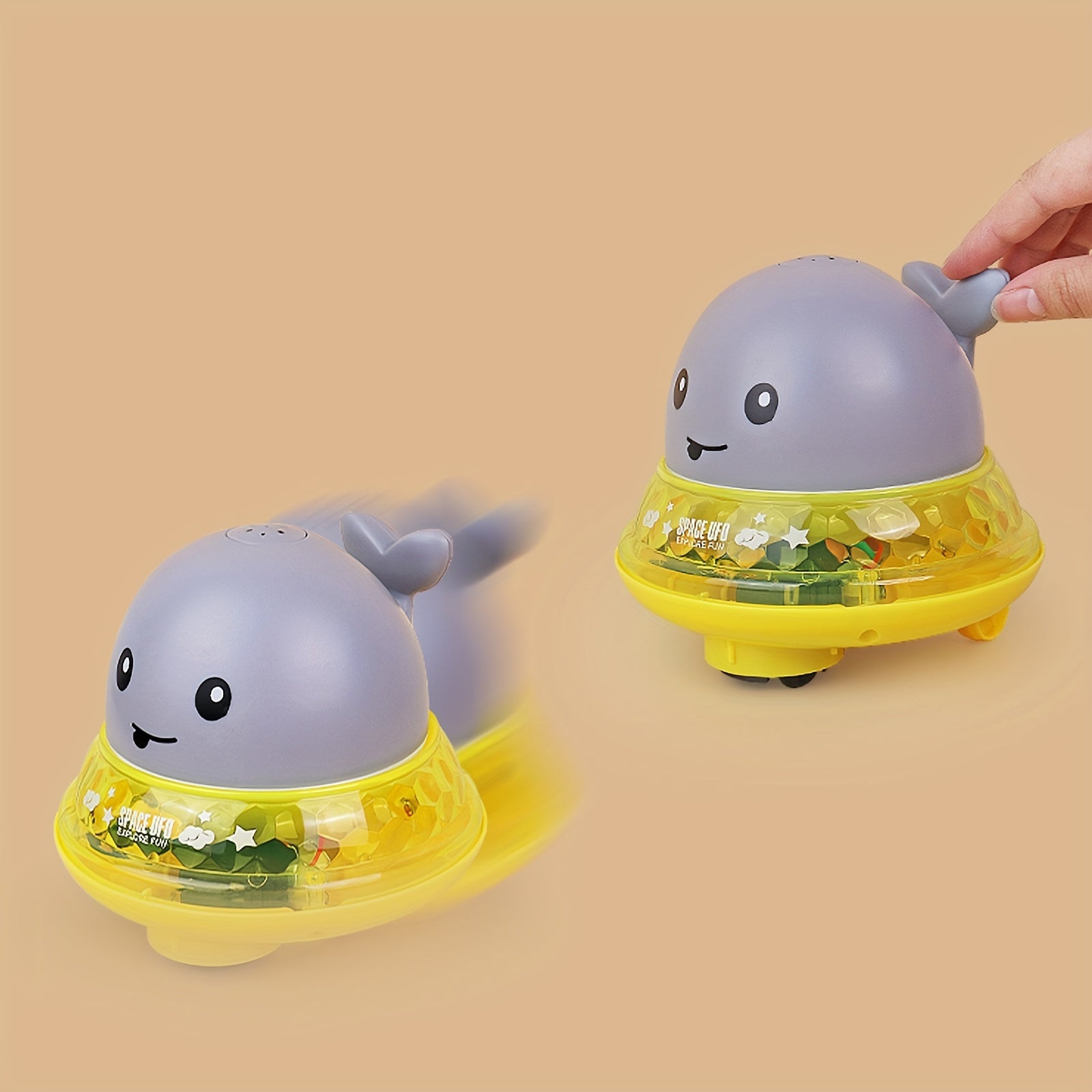 Colorful Whale Bath Toys with Water Spray and LED Light for Kids