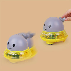 Colorful Whale Bath Toys with Water Spray and LED Light for Kids