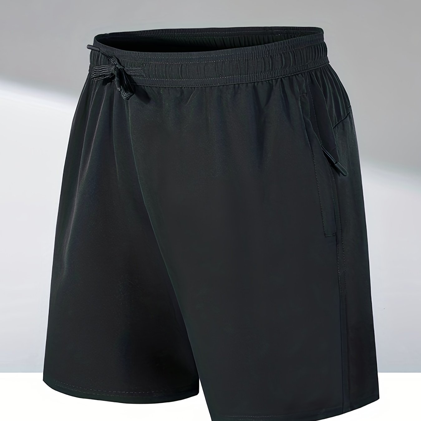 Men's Solid Shorts Pockets Elastic Waist Drawstring Summer Beach Lounge