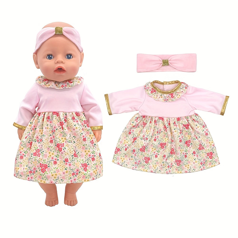 Pink Doll Clothes Set for 17-inch Reborn Baby Onesie