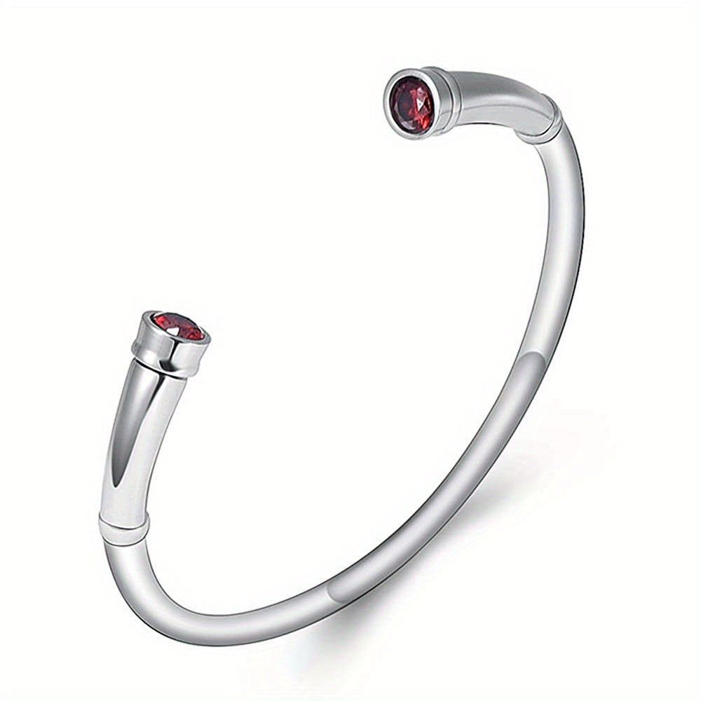 Stainless Steel Cremation Bracelet with Birthstone Keepsake Jewelry