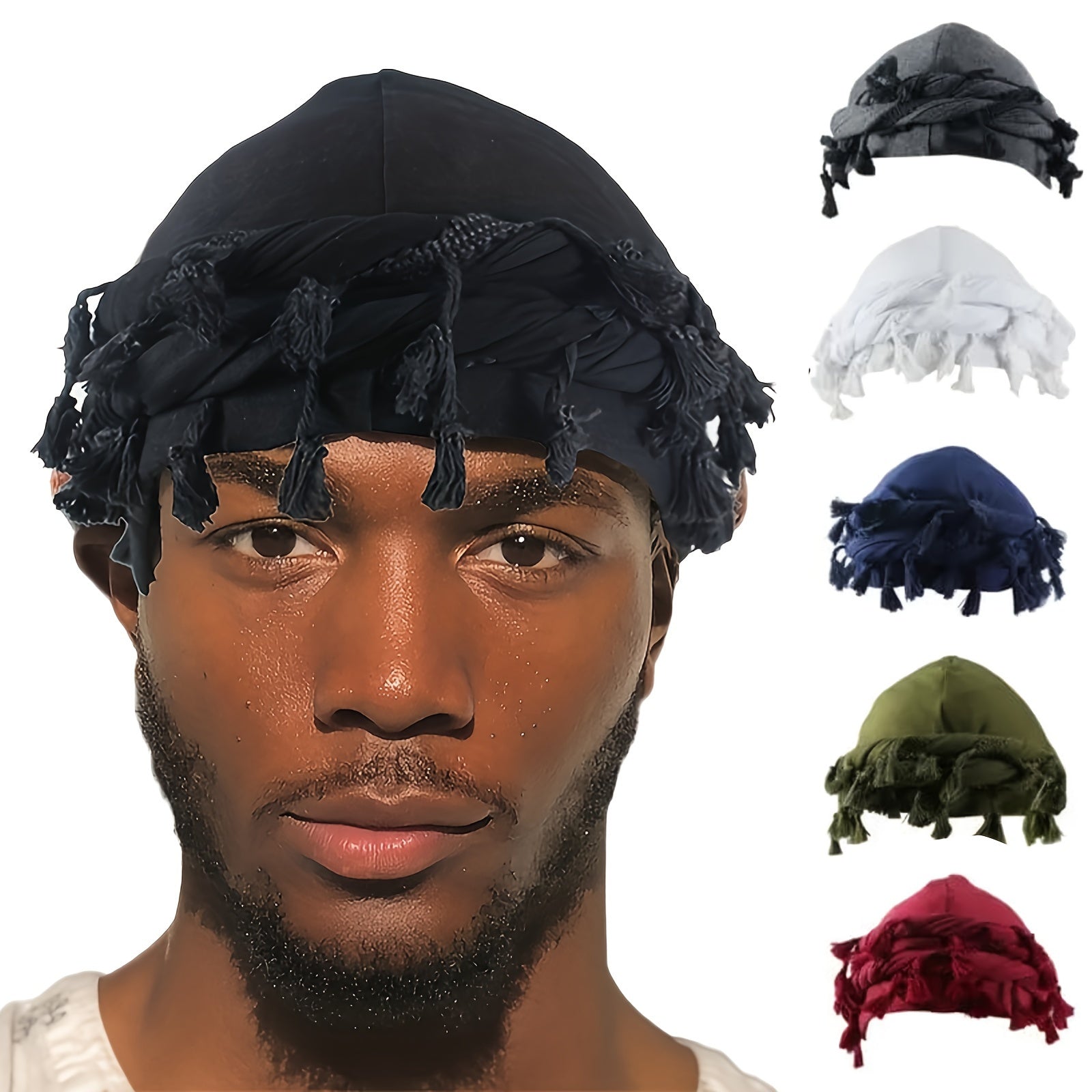 Vintage Turban Head Wraps with Tassels for Men & Women