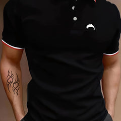 Men's Dolphin Print Golf Short Sleeve Shirt