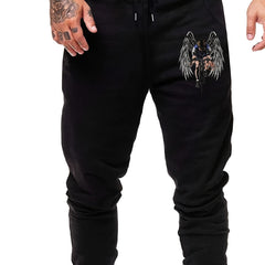 Men s Riding Angles Print Drawstring Sweatpants Elastic Waist Active Pants