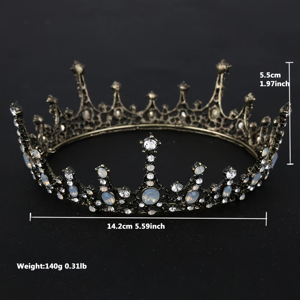Baroque Wedding Crown Tiara Queen Flower Headpiece Halloween Prom Hair Accessory