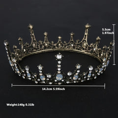 Baroque Wedding Crown Tiara Queen Flower Headpiece Halloween Prom Hair Accessory